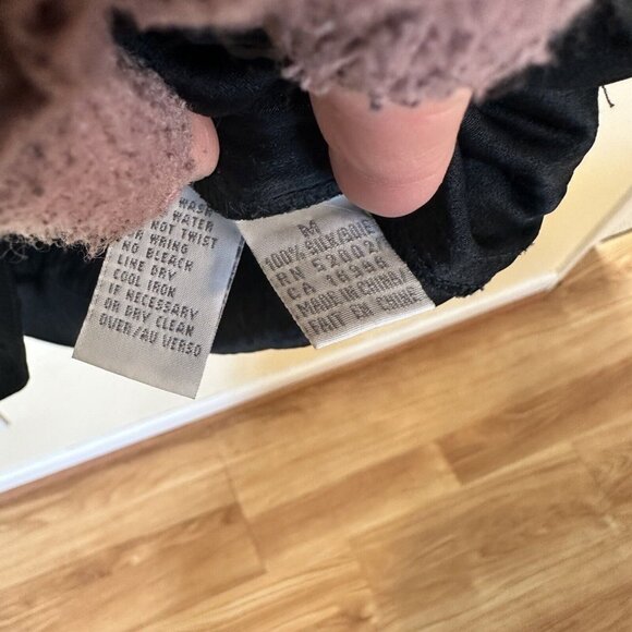 Vintage Liz Claiborne Womens Black Silk 1990s Gold Button Blazer Jacket Medium - Picture 5 of 8